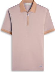 Bugatchi Contrast Trim Zip Polo