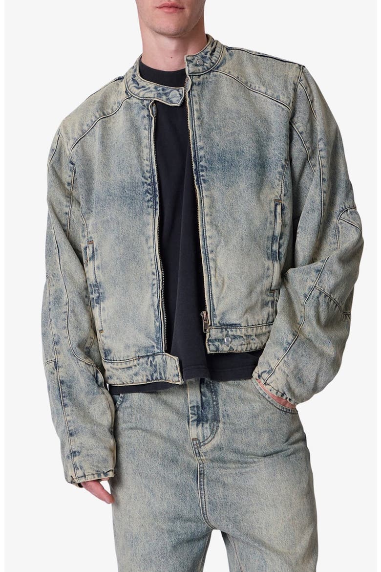 Moto Denim Jacket, Main, color, VINTAGE BLUE
