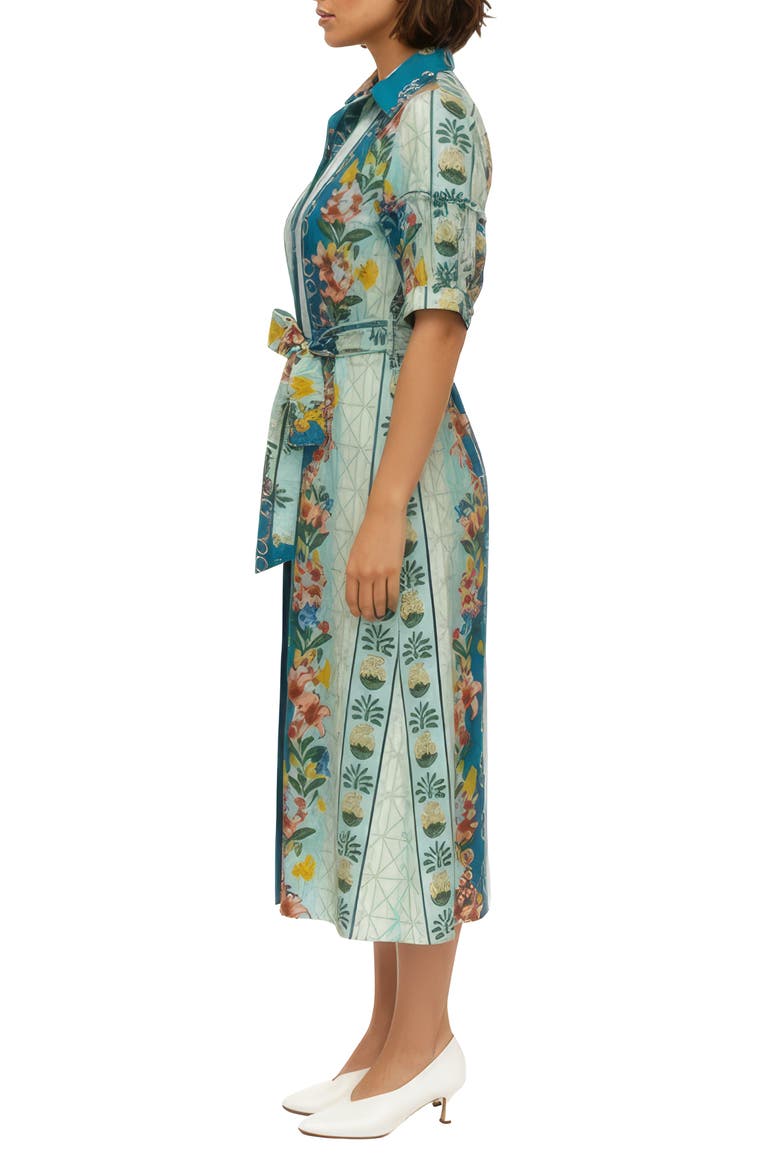 Sabine Short Sleeve Shirtdress, Alternate, color, GREEN MULTI