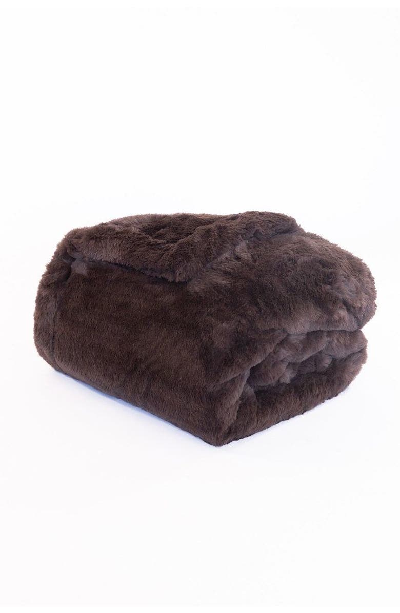 Sea To Me Blankets Heavenly Hermosa Faux Fur Throw Blanket, Main, color, Mocha