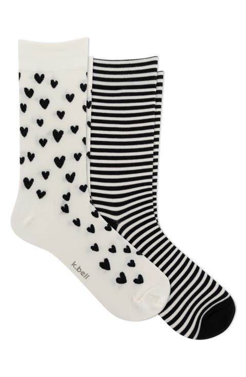 Hearts Ministripe 2-Pack Crew Socks