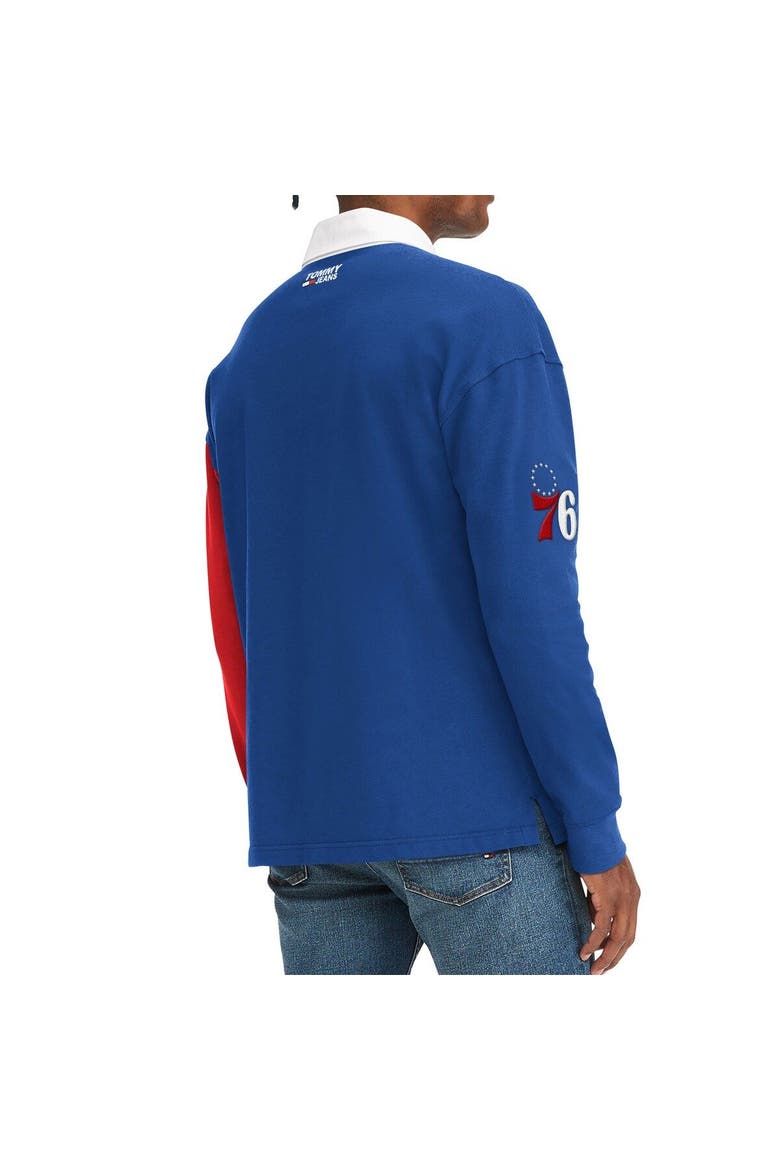 Men's Tommy Jeans Royal/Red Philadelphia 76ers Ronnie Rugby Long Sleeve T-Shirt, Alternate, color, Royal