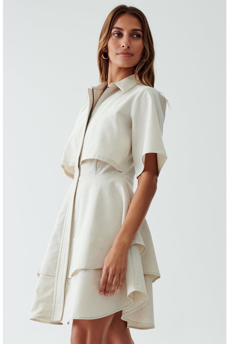Hugh Layered Dress, Alternate, color, Neutral