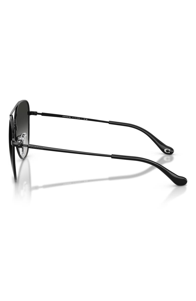 COACH 56mm Gradient Pilot Sunglasses, Alternate, color, Shiny Black / Grey Gradient