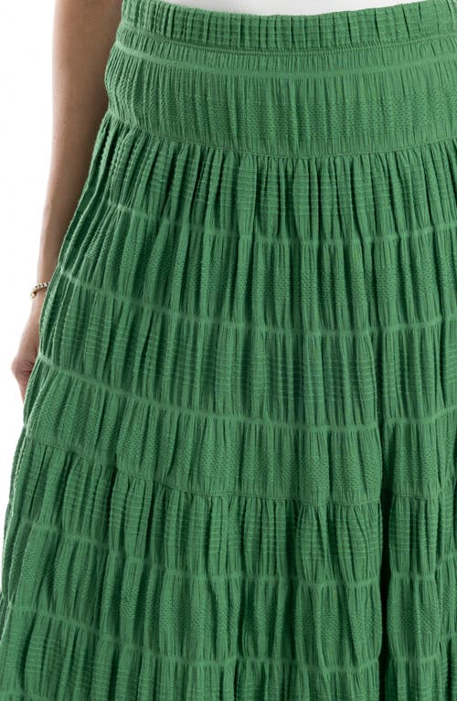 Max Studio Textured Midi Skirt In Green