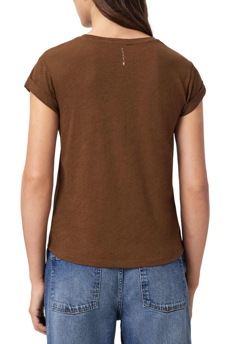 Anna Cotton T-Shirt, Alternate, color, COGNAC BROWN