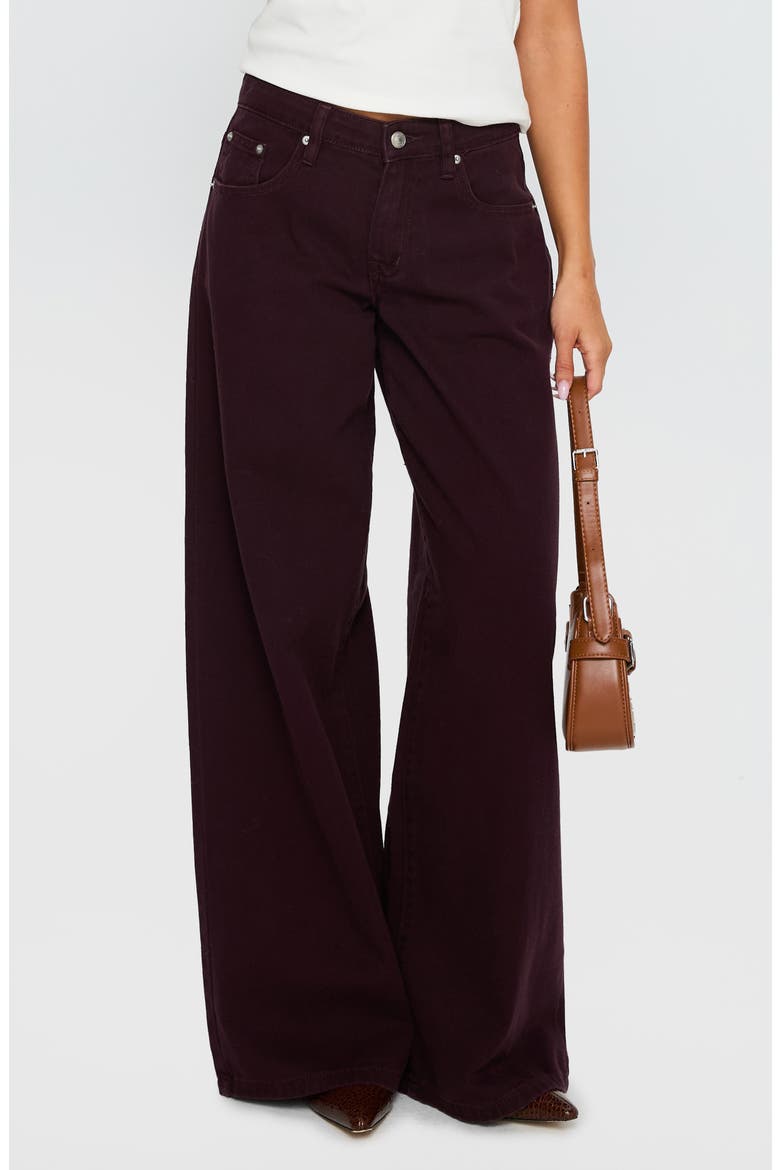 Big News Mid Rise Wide Leg Jeans, Alternate, color, RED