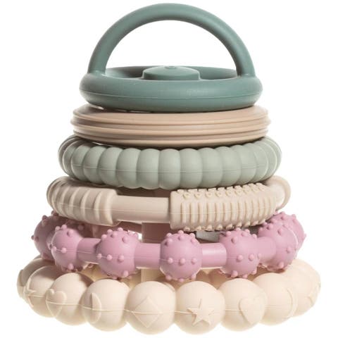 Silicone Stacking Toy Teethers Interactive 6 Piece Set