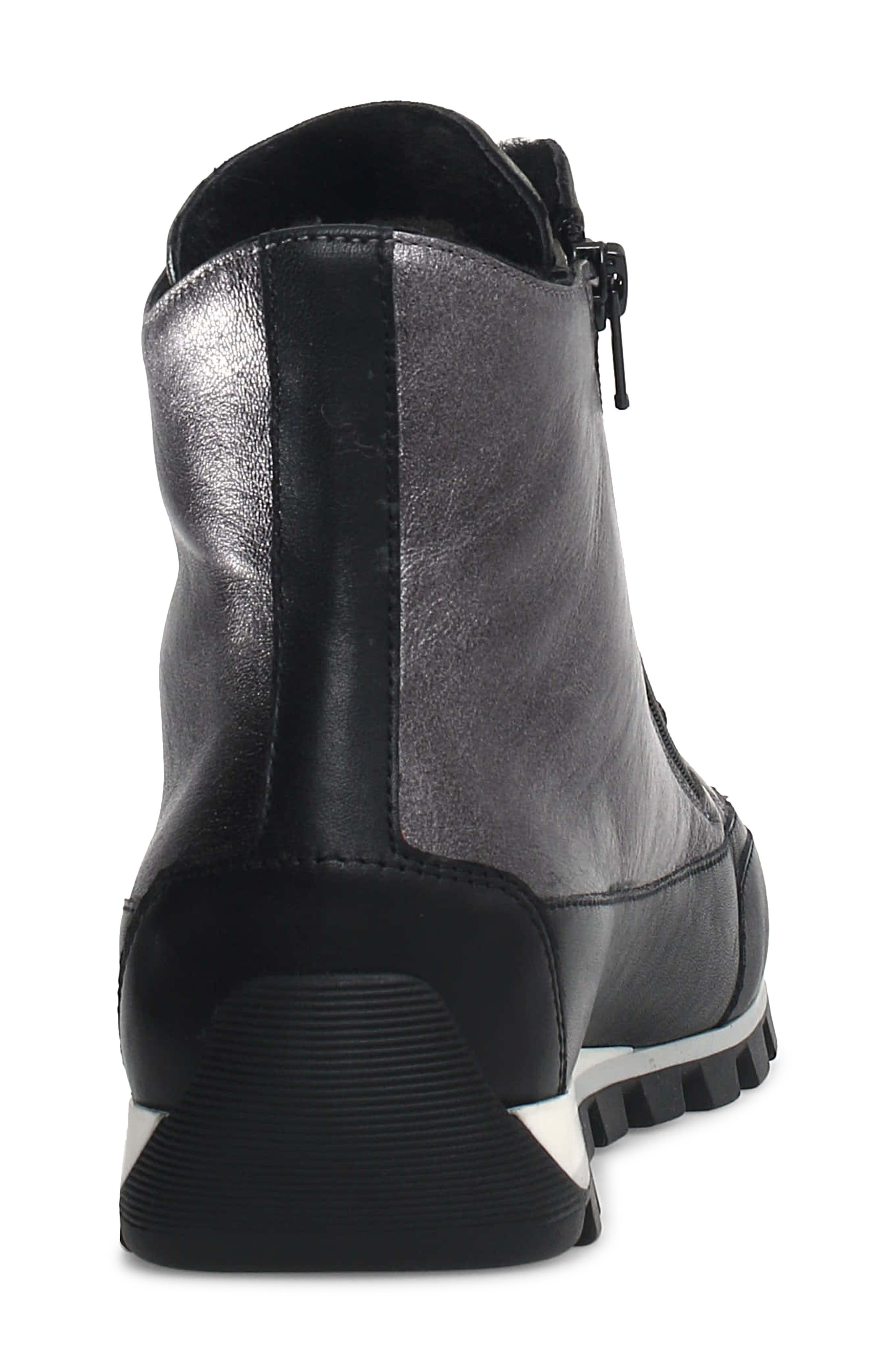 Candice Cooper Janis Genuine Shearling Sneaker, Alternate, color, Metallic Black