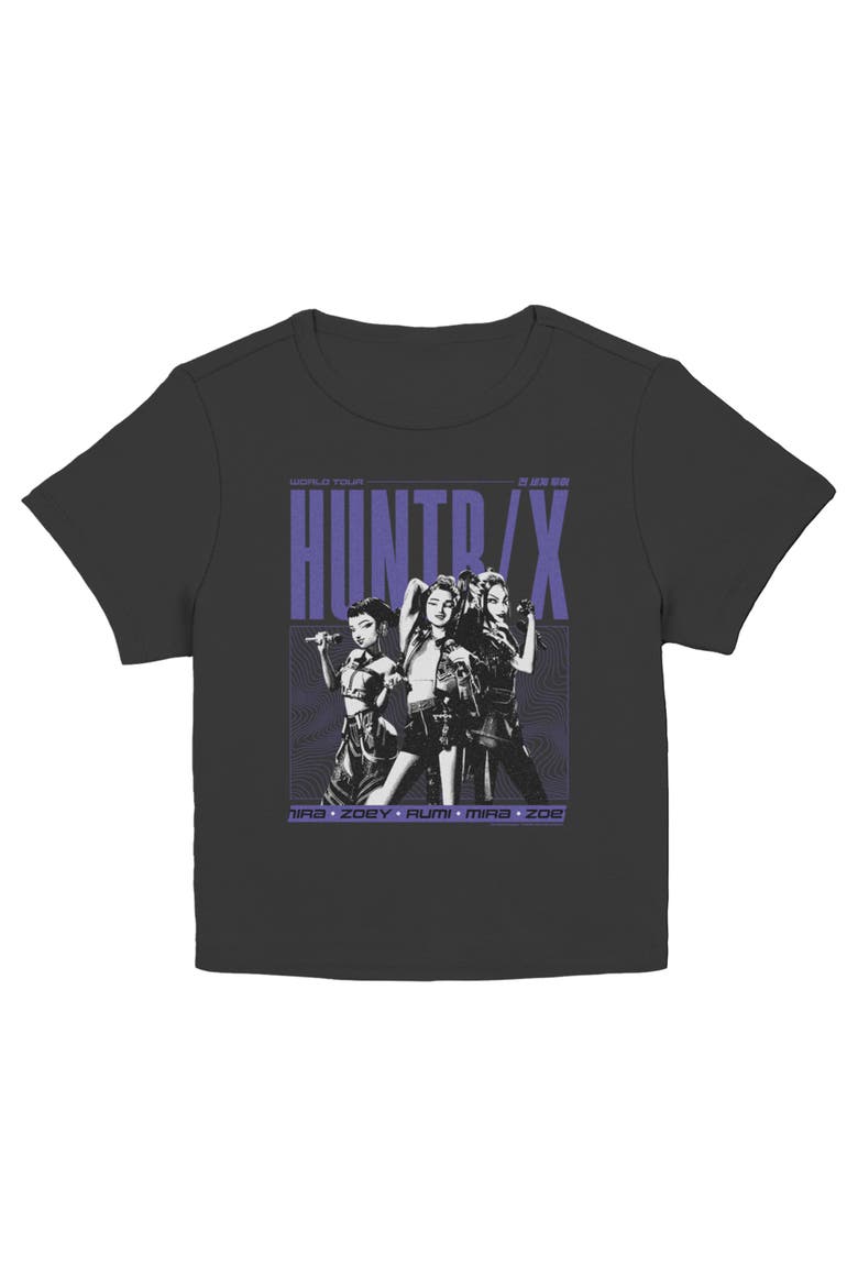 Junior's KPop Demon Hunters Huntrix World Tour Trio  Graphic T-Shirt, Main, color, Black
