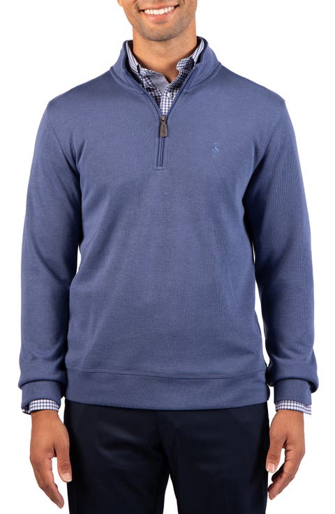 French Rib Quarter Zip Sweater