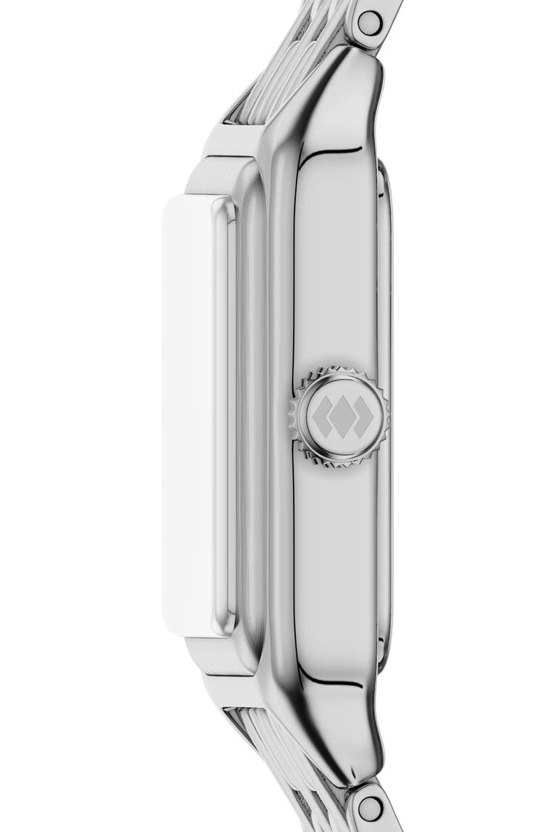 Mini Raquel Tank Bracelet Watch, 18mm x 29mm, Alternate, color, SILVER