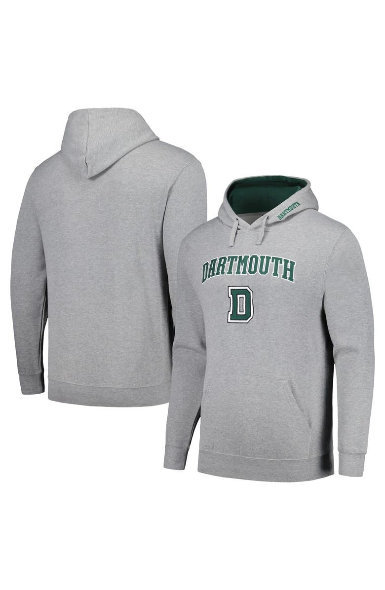 COLOSSEUM Men's Colosseum Heather Gray Dartmouth Big Green Arch & Logo Pullover Hoodie, Main, color,