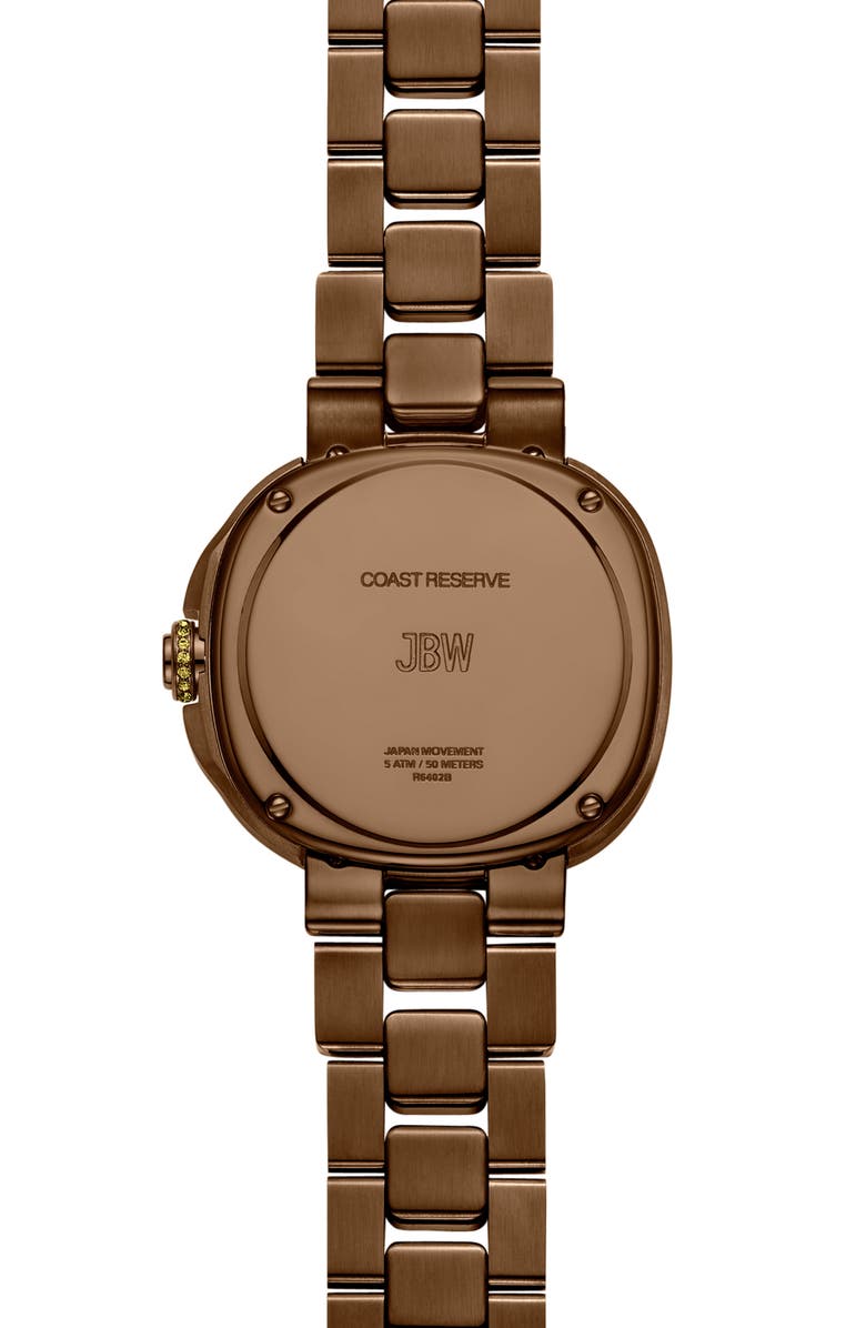 JBW Reserve Coast Bracelet Watch, 39mm, Alternate, color, Brown