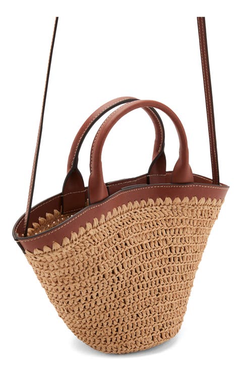 Small Raffia Bucket Bag