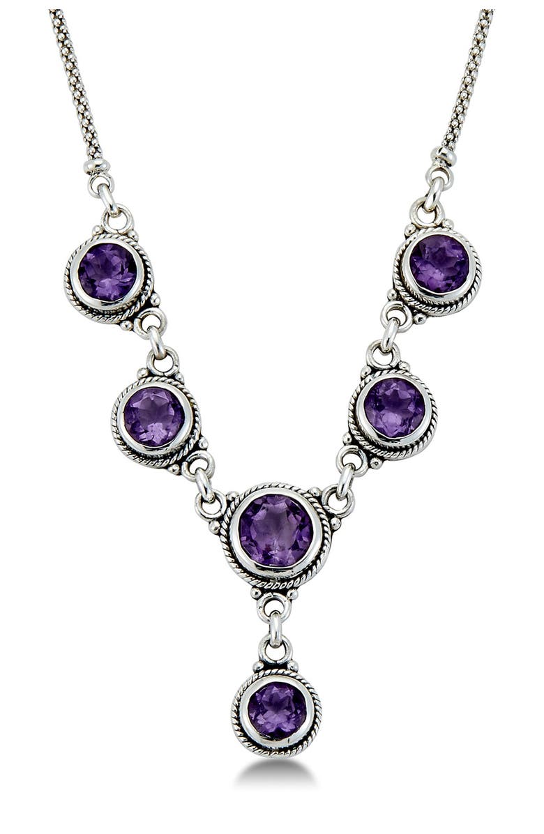 SAMUEL B. Amethyst Y-Necklace, Main, color, Purple