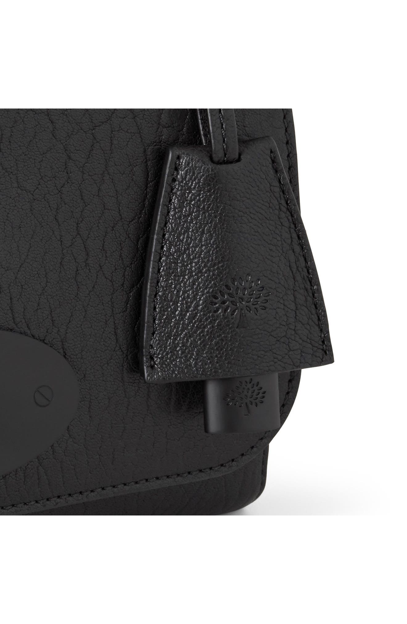 Mulberry Lily Grained Leather Shoulder Bag, Alternate, color, Black-Black