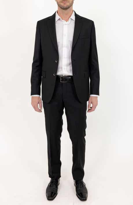 PINO BY PINOPORTE Solid Stretch Wool Suit