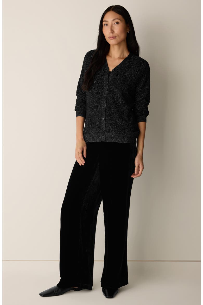 V-Neck Cardigan, Alternate, color, BLACK