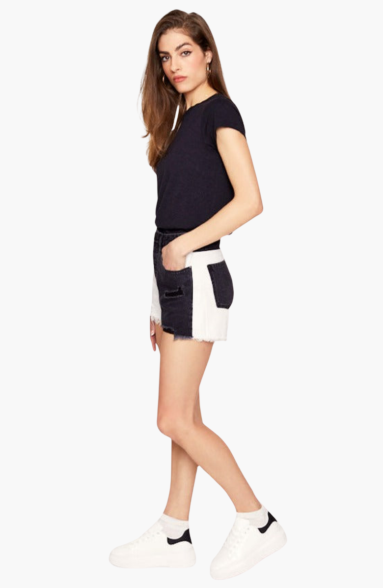 BLUE REVIVAL Siamese Twin Short, Alternate, color, Black / White