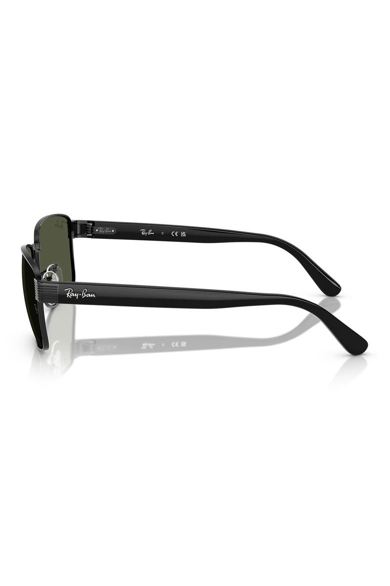 62mm Square Sunglasses, Alternate, color, BLACK