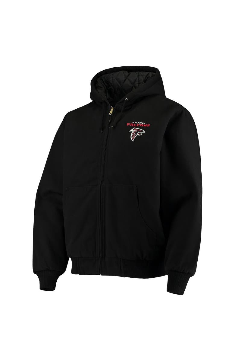 DUNBROOKE Men's Dunbrooke Black Atlanta Falcons Dakota Cotton Canvas Hooded Jacket, Alternate, color,