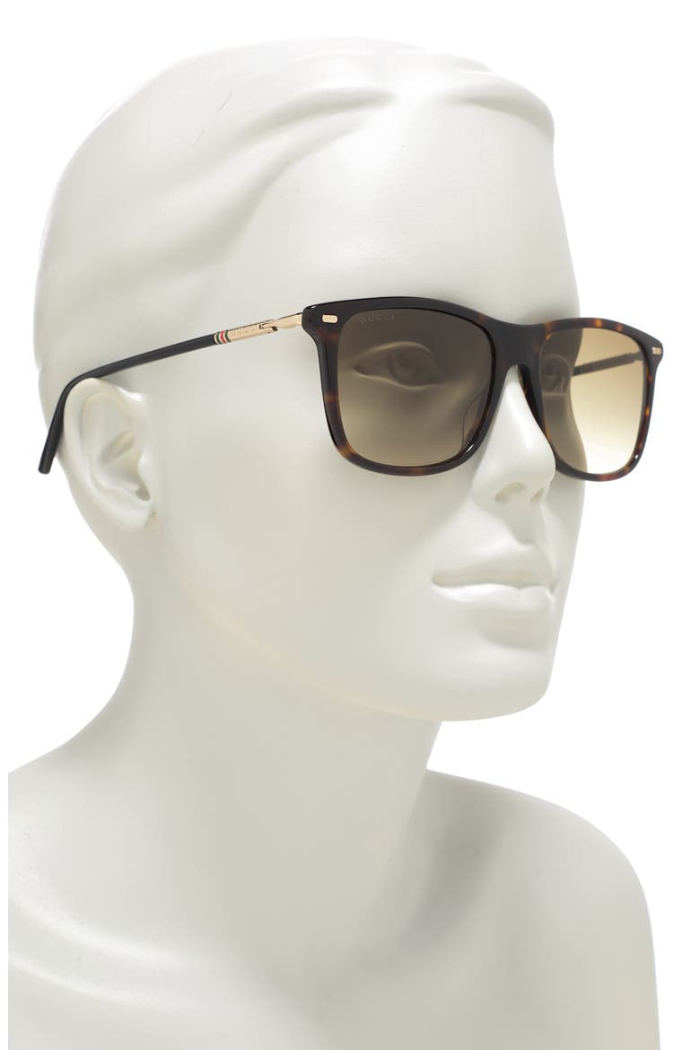 54mm Square Sunglasses, Alternate, color, HAVANA GOLD BROWN/GBN