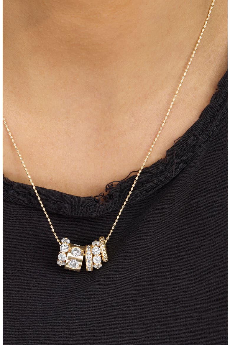 Ashley Venice Cubic Zirconia Necklace, Alternate, color, GOLD-WHITE