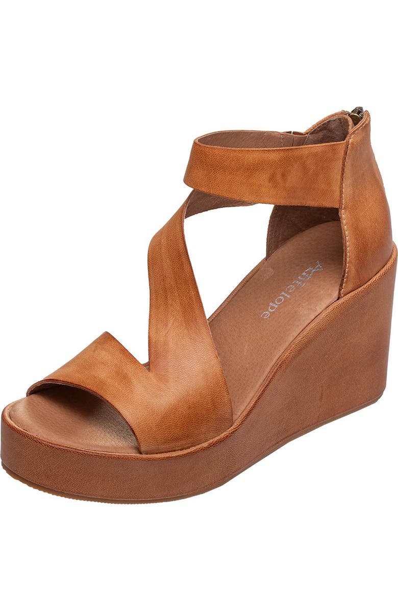 ANTELOPE Barclay Platform Wedge Leather Sandal, Main, color,