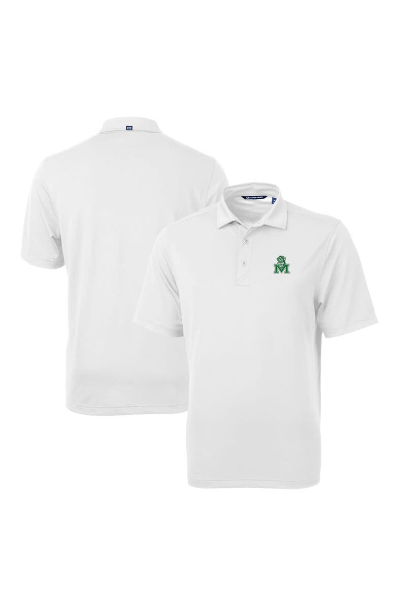 Cutter & Buck Men's Cutter & Buck White Marshall Thundering Herd Team Big & Tall Virtue Eco Pique Recycled Polo, Main, color,