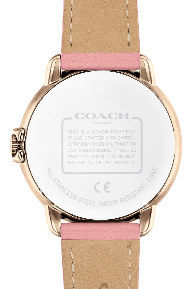 Arden Leather Strap Watch, 36mm, Alternate, color, WHITE