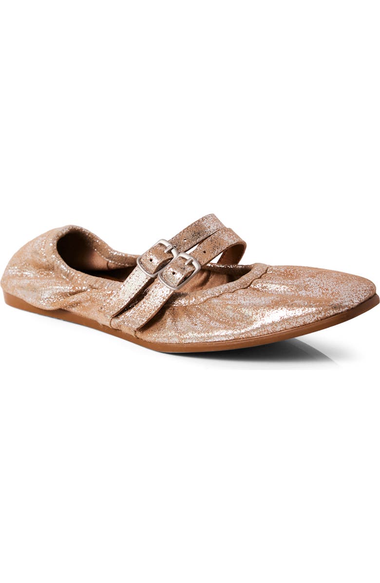 Free People Gemini Ballet Flat, Alternate, color, Champagne Metallic