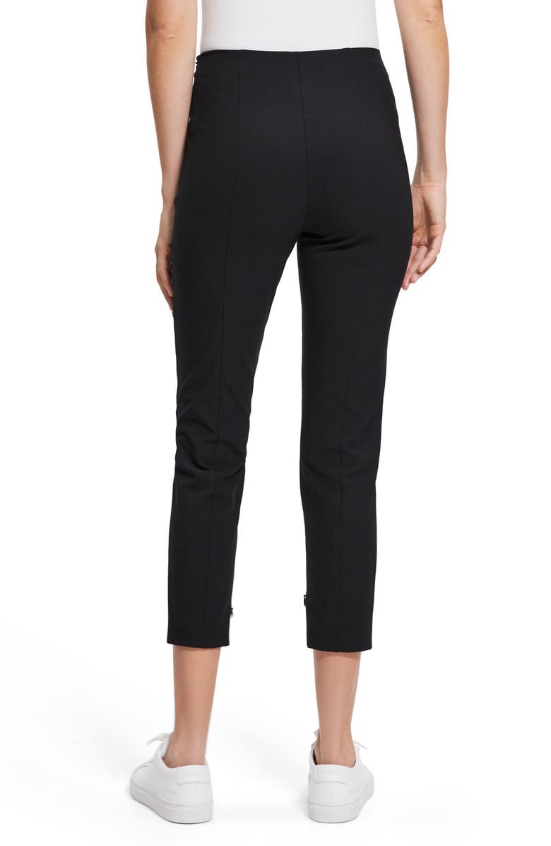 Theory Eco Pintuck Stretch Cotton Blend Crop Pants, Alternate, color,