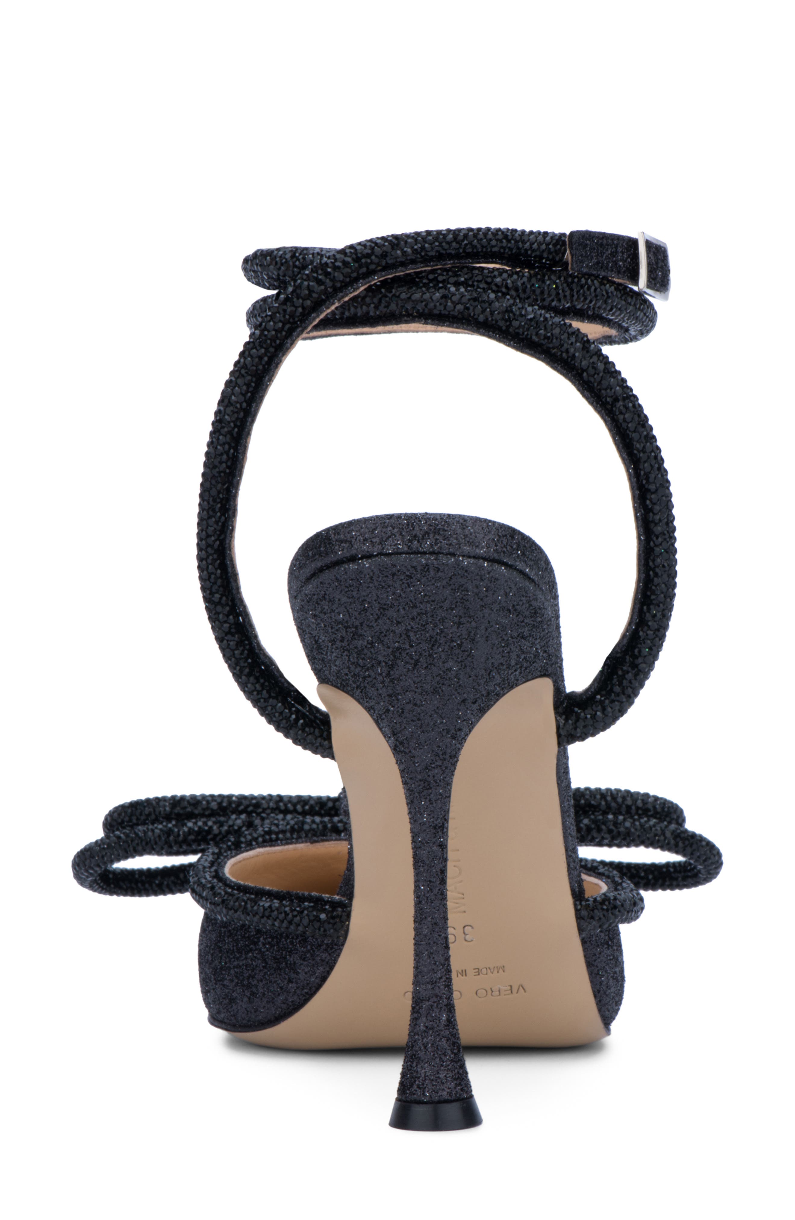 Mach & Mach Glitter Double Crystal Bow Pointed Toe Pump, Alternate, color, 