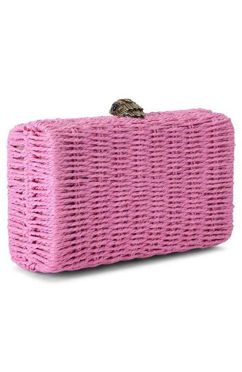 Kurt Geiger London Kensington Woven Frame Clutch In Open Pink