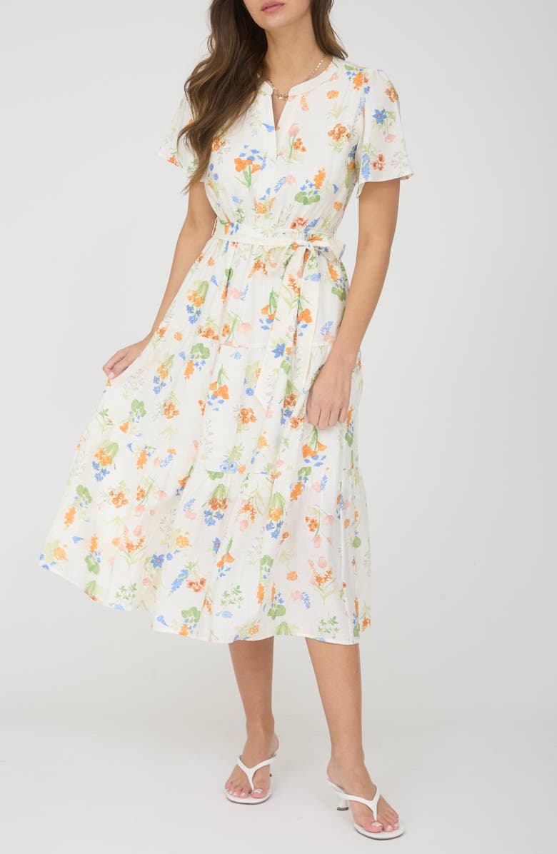 AUGUST SKY Flutter Sleeve Midi Dress, Alternate, color, 