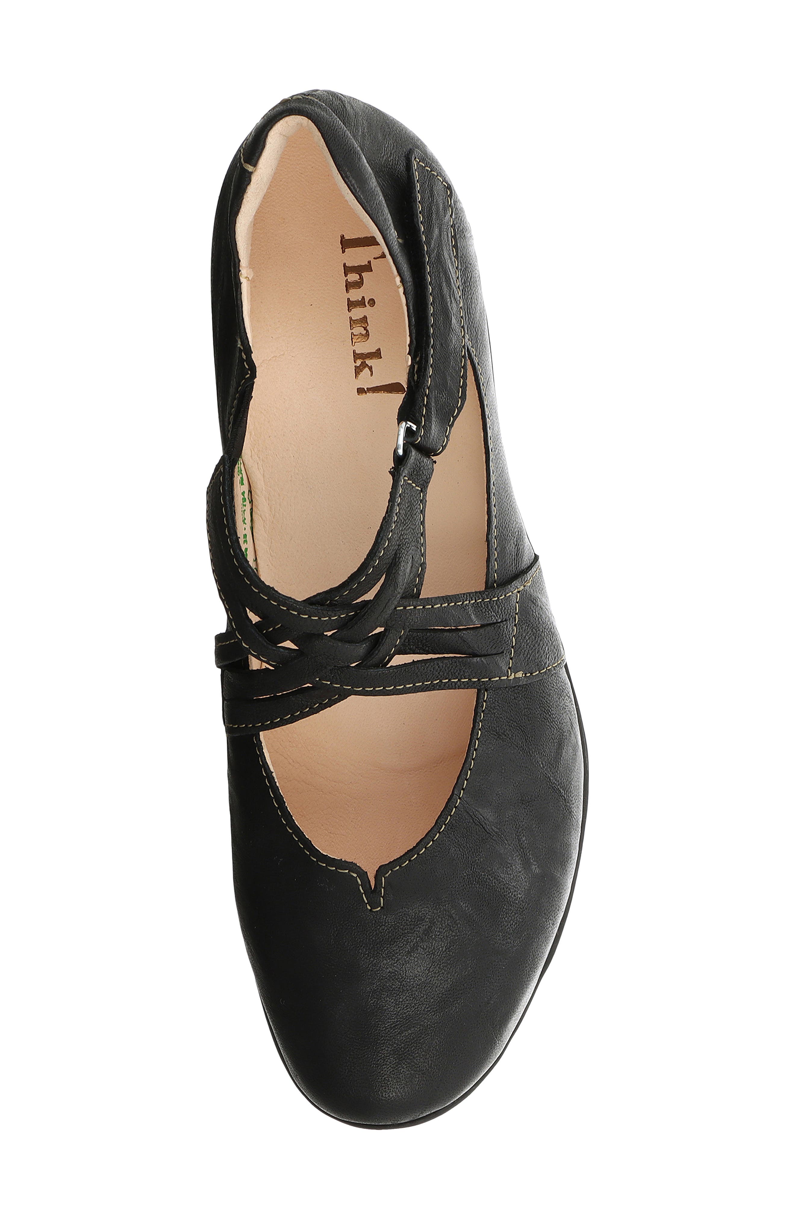 Think! Chilli Cross Strap Ballet Flat, Alternate, color, Black