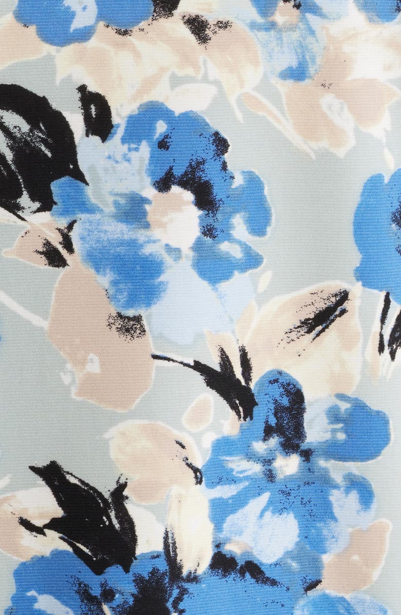 AK ANNE KLEIN Floral Tulip Sleeve Top, Alternate, color, Soft Aloe Multi