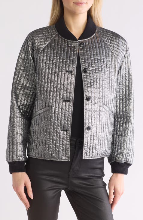 Quilted Metallic Bomber