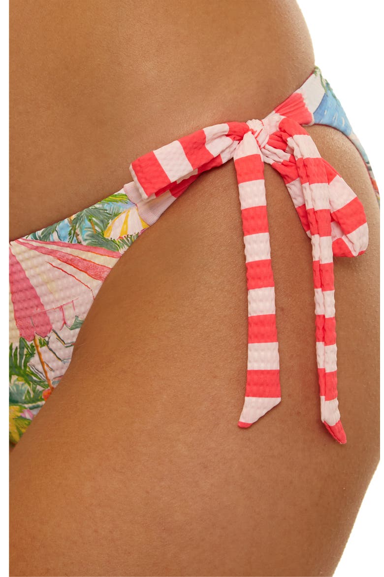 Miami Beach Side Tie Bikini Bottoms, Alternate, color, CORAL MULTI