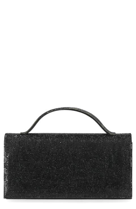 Felicia Rhinestone Embellished Top Handle Clutch