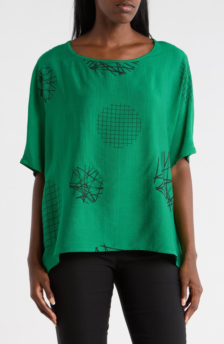 PATRIZIA LUCA Scribble Print Top, Main, color, Green