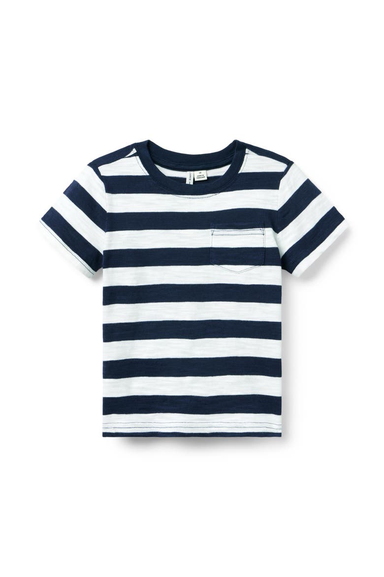 The Striped Slub Tee, Main, color, Blue