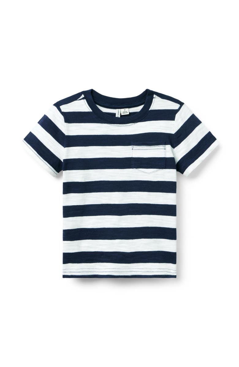 Janie and Jack The Striped Slub Tee, Main, color, Blue