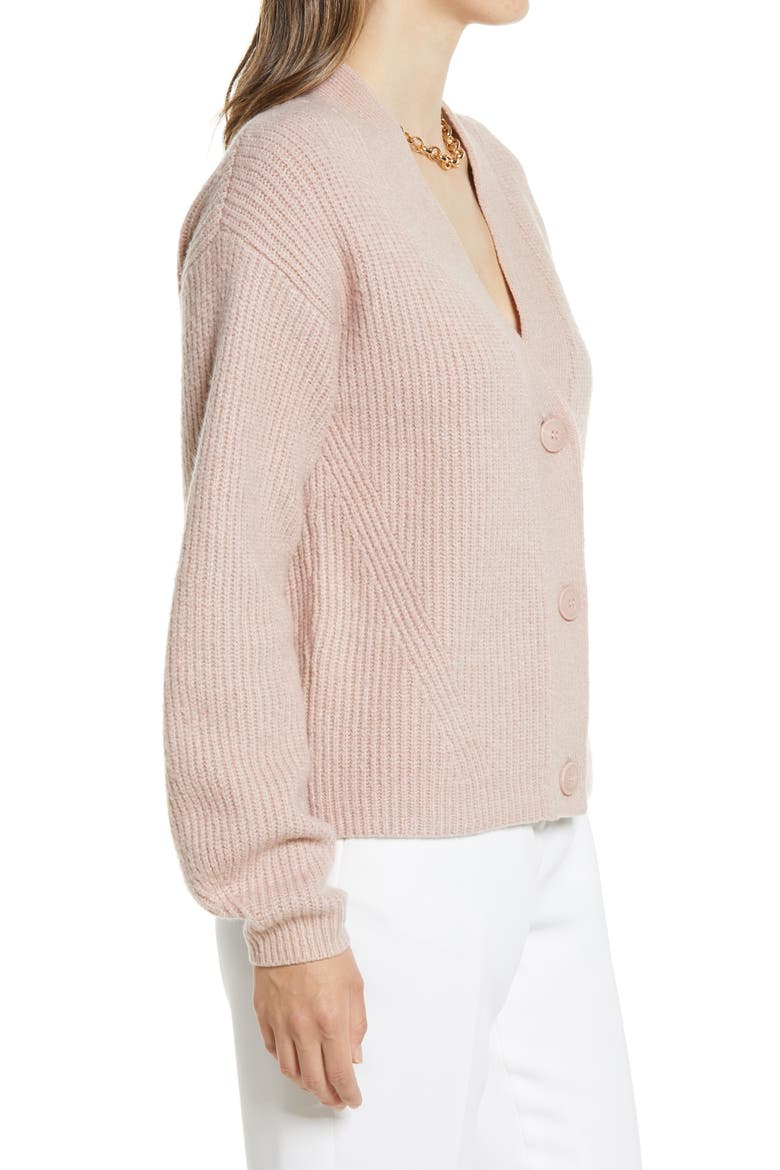 Rib Cardigan, Alternate, color, PINK ADOBE