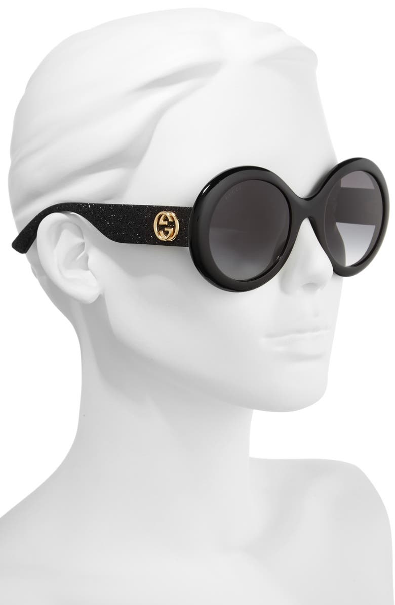 Gucci 53mm Round Sunglasses, Alternate, color, 