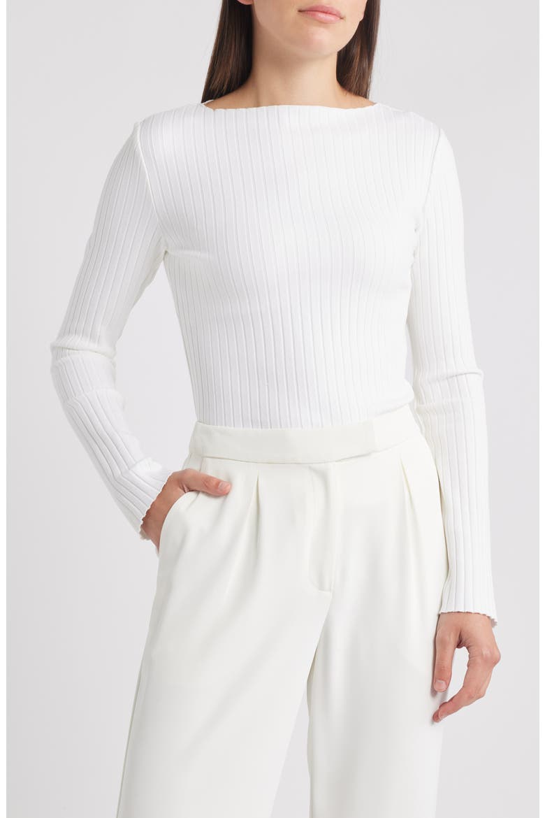 Boat Neck Rib Top, Main, color, OFF WHITE