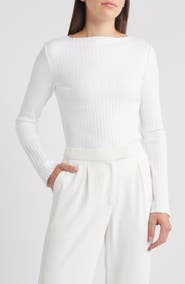 Vince Boat Neck Rib Top