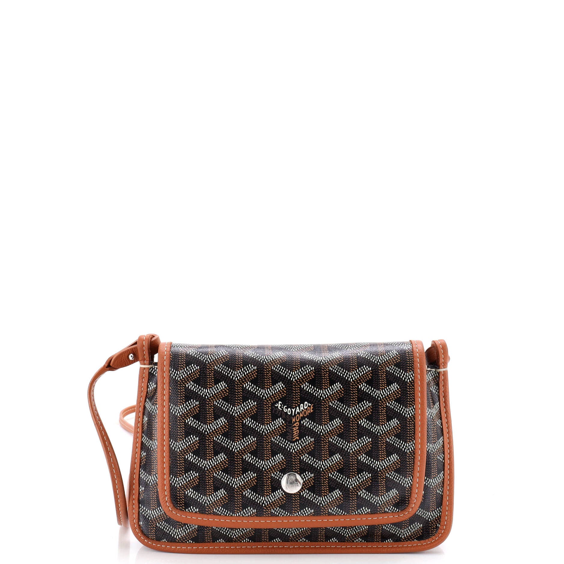 Pre-Owned Goyard Plumet Clutch Wallet Coated Canvas, Main, color, Brown