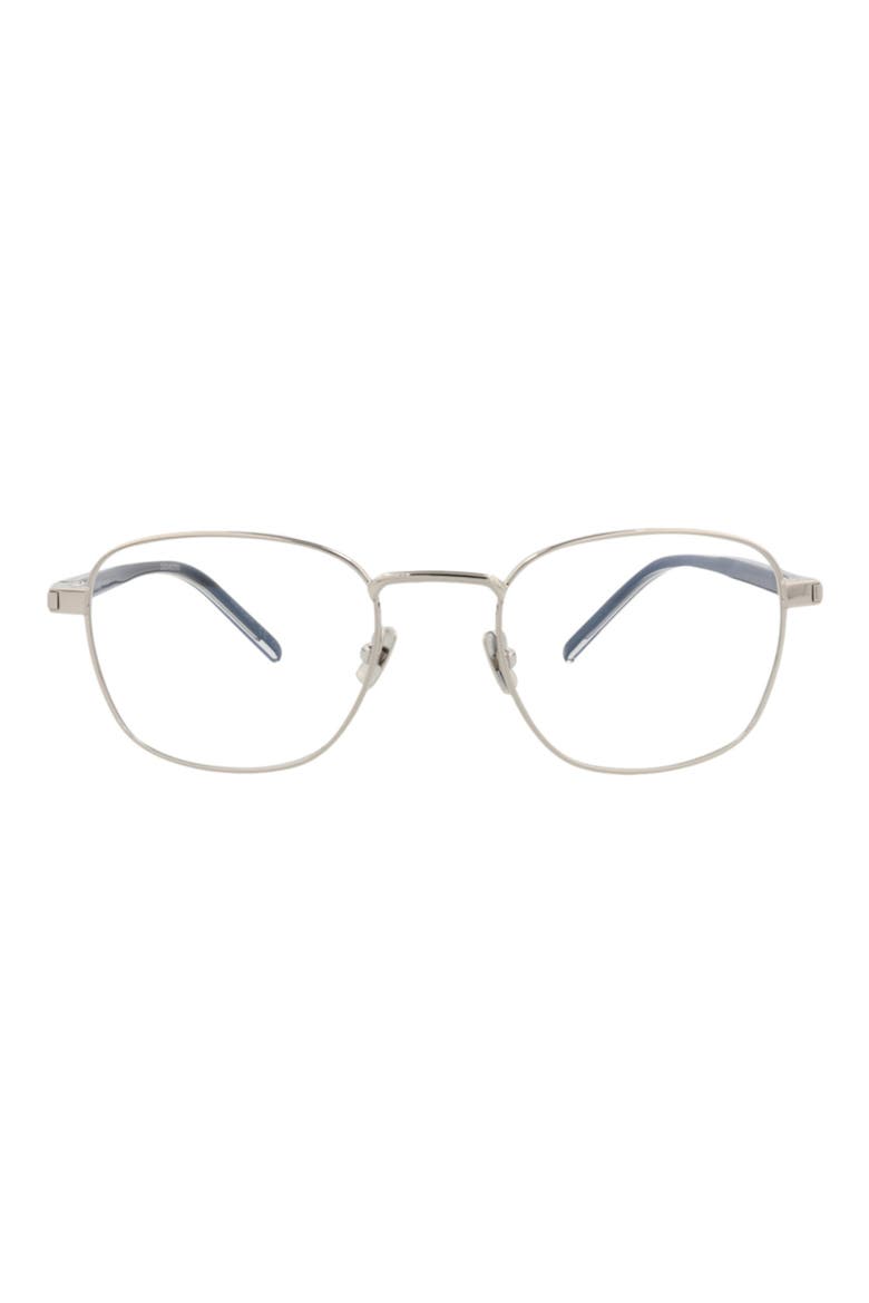 53mm Round Optical Glasses, Main, color, SILVER CRYSTAL TRANSPARENT